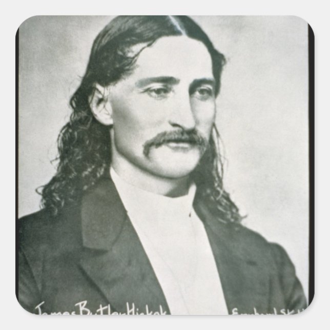 'Wild Bill' Hickok (b/w photo) Square Sticker (Front)