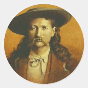 Wild Bill Hickok Illustration Classic Round Sticker