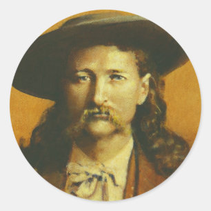 Wild Bill Hickok Illustration Classic Round Sticker