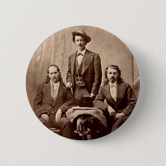 Wild Bill Hickok - Texas Jack - Buffalo Bill 6 Cm Round Badge (Front)