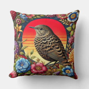 🌸 Wild Bird Floral Garden Gift For Nature Lovers Cushion