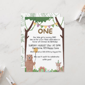 Wild Birthday Awaits : 1 year birthday invitation
