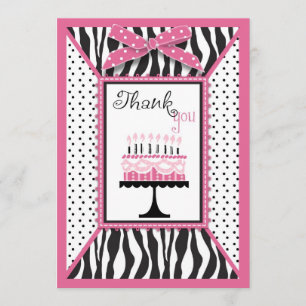 Wild Birthday Cake TY Card Pink 3
