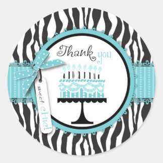 Wild Birthday Cake TY Sticker Turq