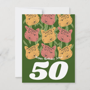 Wild Birthday Leopard Cat Jungle Card