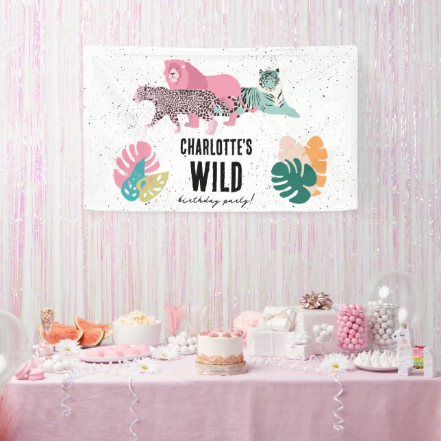 Wild Birthday Party Jungle Animals Kids Birthday Banner (Party)