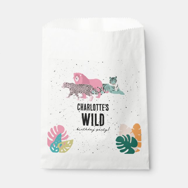 Wild Birthday Party Jungle Animals Kids Birthday Favour Bags (Front)