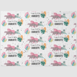 Wild Birthday Party Jungle Animals Kids Birthday Tissue Paper