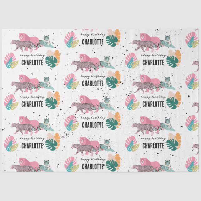 Wild Birthday Party Jungle Animals Kids Birthday Tissue Paper (Front)