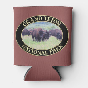 Wild Bison / Buffalo at Grand Teton National Park Can Cooler