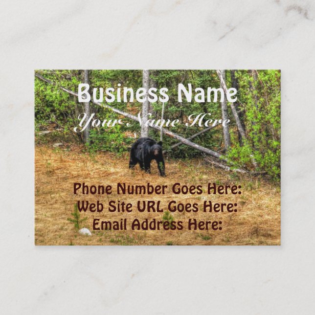 Wild Black Bear & Yukon Forest Photo Art Business Card (Front)