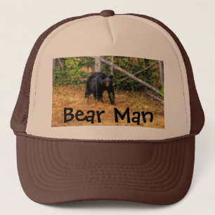 Wild Black Bear & Yukon Forest Photo Art Trucker Hat