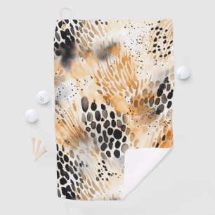 Wild Black Cream Leopard Animal Golf Towel