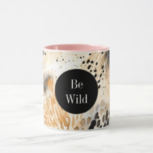 Wild Black Cream Leopard Animal Mug