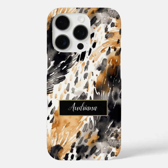 Wild Black Cream Leopard Animal Print Case-Mate iPhone Case (Back)