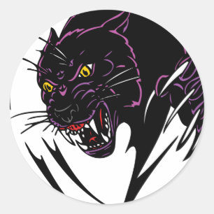 Wild Black Panther Classic Round Sticker