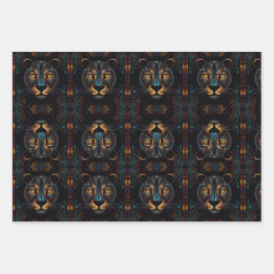 Wild Black Panther Portrait Wrapping Paper Sheets