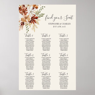 Wild Bloom Floral Wedding Seating Chart