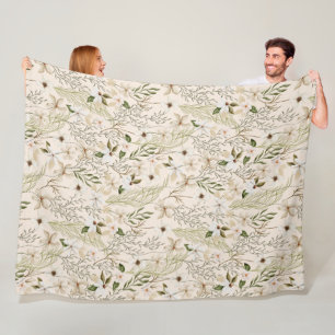 Wild Bloom Pattern Fleece Blanket