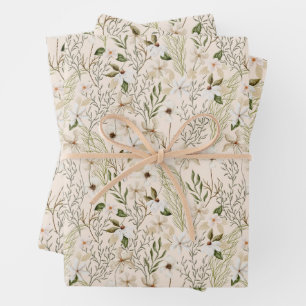 Wild Bloom Pattern Wrapping Paper Sheet