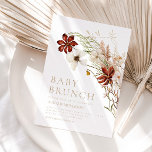 Wild Bloom Rustic Floral Baby Brunch Invitation<br><div class="desc">Our WILD BLOOM rustic baby brunch invitation features stunning bohemian colours and a simple combination of serif and sans serif typography.</div>