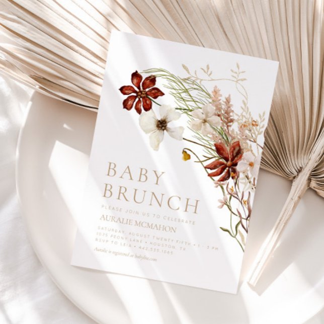 Wild Bloom Rustic Floral Baby Brunch Invitation (Creator Uploaded)