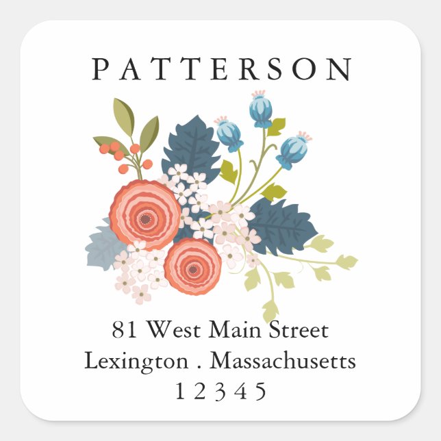 Wild Blooms Floral Garden Return Address Label (Front)