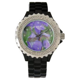 Wild Blue Flag Iris Flower Personalised  Watch