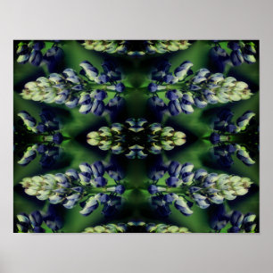 Wild Blue Lupine Flowers Nature Abstract Poster