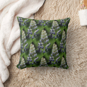 Wild Blue Lupine Flowers Nature Pattern Cushion