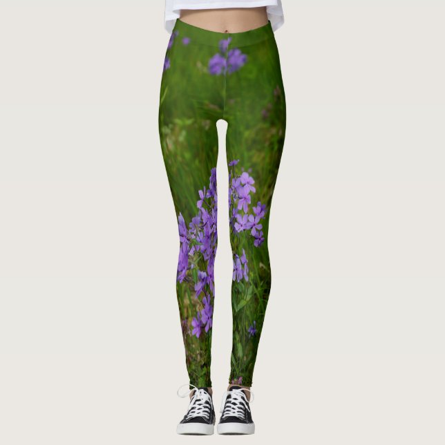 Wild Blue Phlox Leggings (Front)