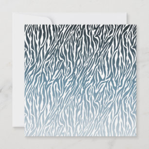 Wild Blue Zebra Print Ombre Invitation
