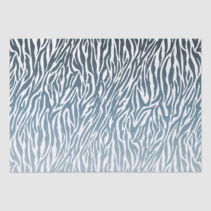 Wild Blue Zebra Print Ombre Tissue Paper