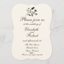 Wild Bluebell Watercolor Wedding Invitation Suite