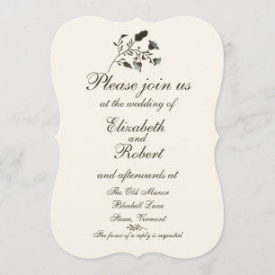 Wild Bluebell Watercolor Wedding Invitation Suite