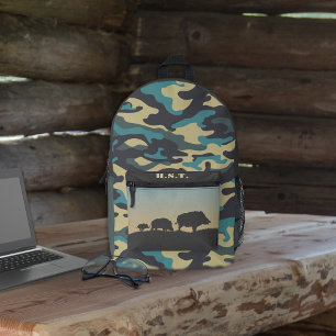Wild Boar and Camo Printed Backpack