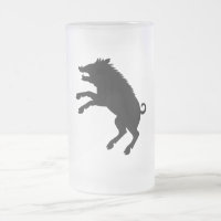 Wild Boar Black and White Silhouette