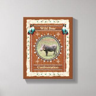 Wild Boar Confrontation Energy Canvas Print