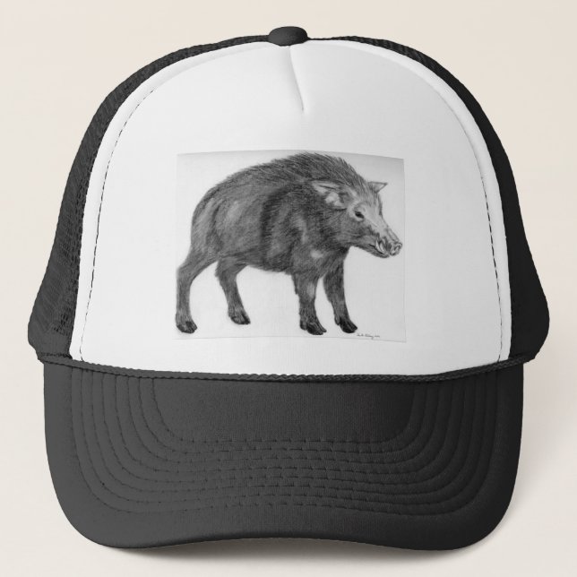 Wild Boar, Defensive Stance Trucker Hat (Front)