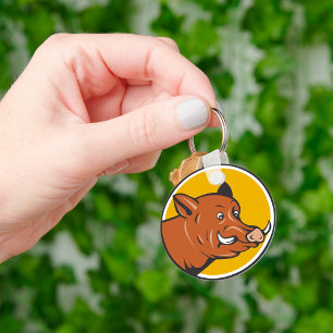 Wild Boar Head Key Ring
