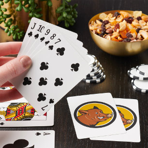 Wild Boar Head Playing Cards