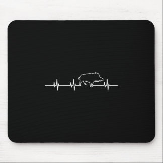 Wild Boar Heartbeat Ekg Hog Hunter Hunt Hunting Mouse Mat