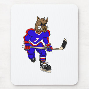 Wild Boar Hockey Player Mouse Mat