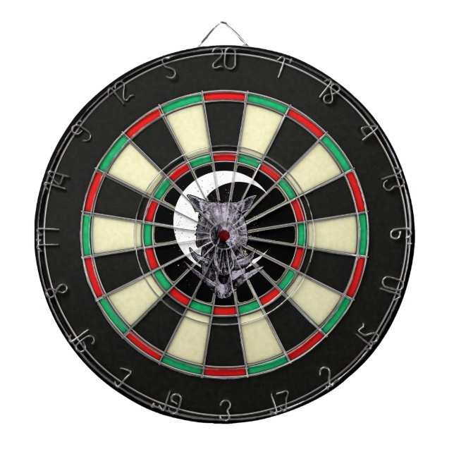 Wild Boar Hog Hunter Tusks Cutters Sports Dartboard (Front)