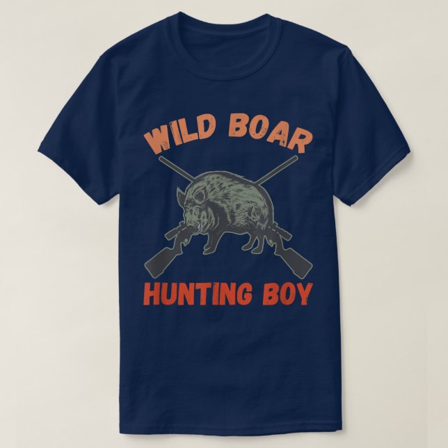 Wild Boar Hunting Boy Hog Hunting Rifle Wild Boar  T-Shirt (Design Front)