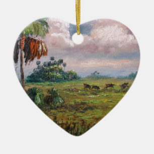 Wild Boar Hunting Ceramic Tree Decoration