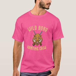 Wild Boar Hunting Crew Hog Hunting Rifle Wild Hog T-Shirt