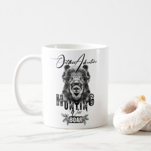 Wild boar hunting, outdoor adventure coffee mug