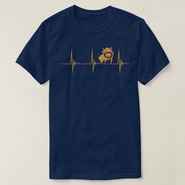 Wild Boar Hunting Pigs Heartbeat EKG Pulse Wild Ho T-Shirt (Design Front)
