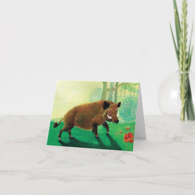 Wild Boar Illustration Card (Front)